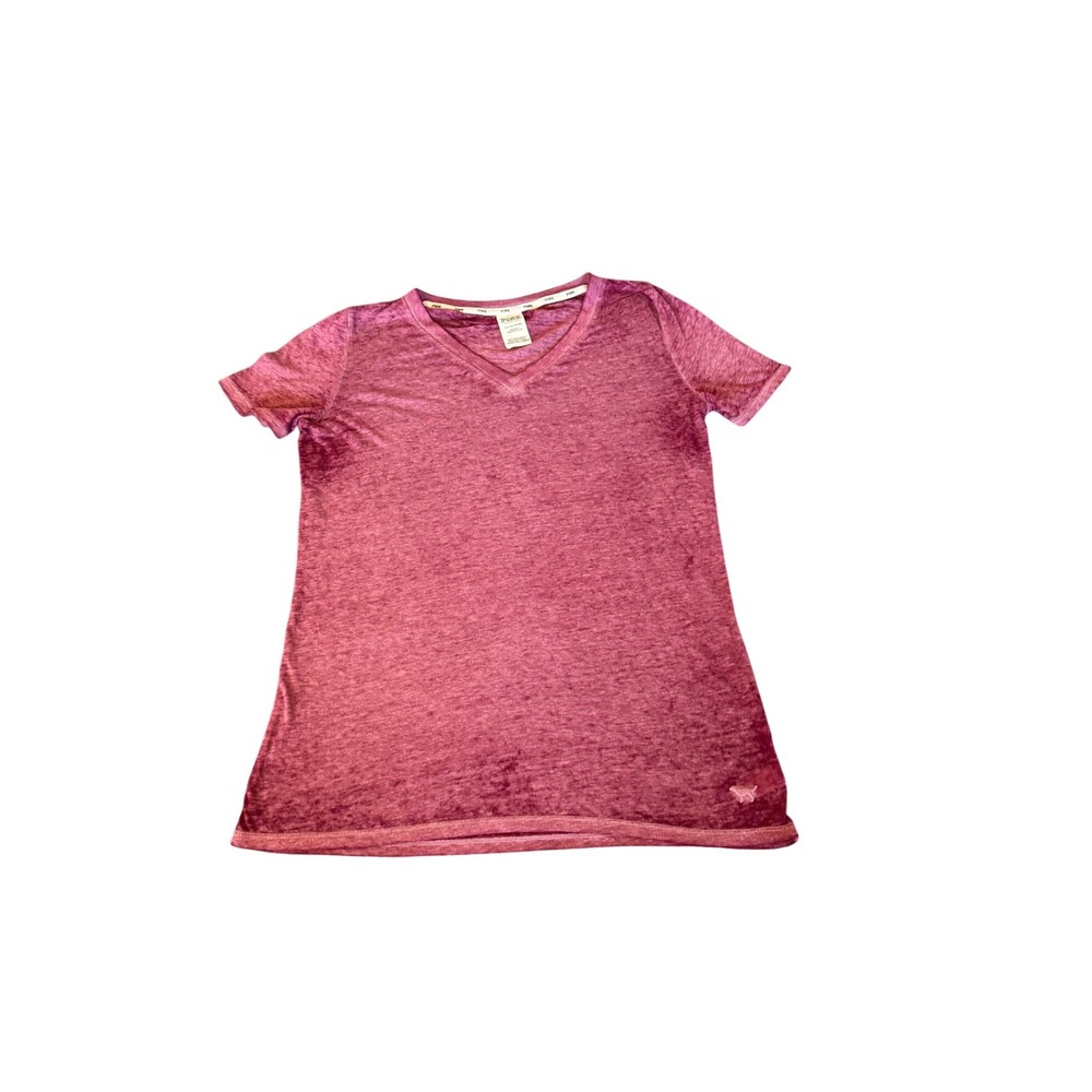 PINK Victoria's Secret Burnout V-Neck Sleep Tee Berry‎ Pink Small 368608-7WS